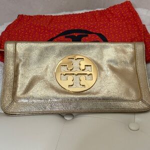 Tory Burch Metallic Gold Clutch
